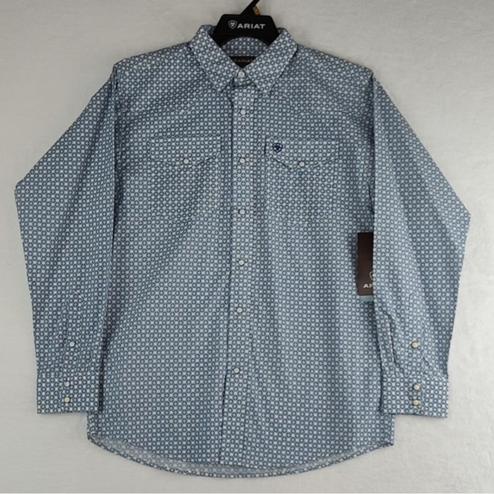 Ariat Mens Classic Fit Long Sleeve Geometric Medallion Button Down Western Shirt